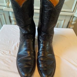 Justin men’s black leather cowboy boots